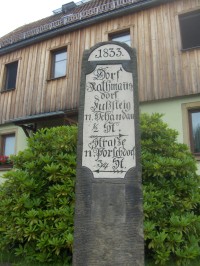 Historický ukazatel cest v Rathmannsdorfu.