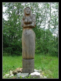 u rozhledny socha patronky