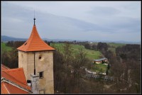 pohled z věže hradu