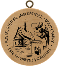 Turistická známka č. 2159 - Kostel Stětí sv. Jana Křtitele, Dolní Chabry