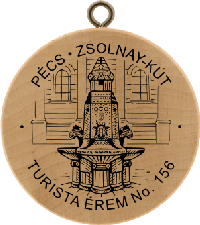 Turistická známka č. 156 - PÉCS - ZSOLNAY-KÚT