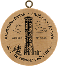 Turistická známka č. 2180 - Rozhledna Babka, Zruč nad Sázavou