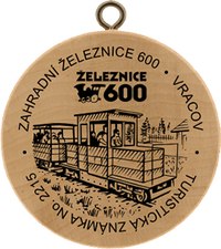 Turistická známka č. 2215 - Zahradní železnice 600, Vracov