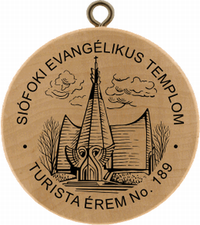 Turistická známka č. 189 - SIÓFOKI EVANGÉLIKUS TEMPLOM