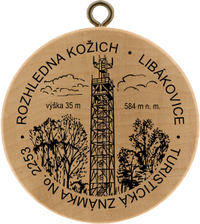Turistická známka č. 2253 - Rozhledna Kožich, Libákovice