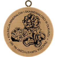Turistická známka č. 587 - Kolekcja minerałów Ziemi Olkuskiej i Skamieniałości Jury Krakowsko-Częstochowskiej