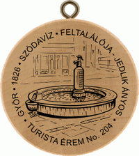 Turistická známka č. 204 - GYŐR - 1826 - SZÓDAVÍZ - FELTALÁLÓJA - JEDLIK ÁNYOS
