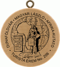 Turistická známka č. 206 - DUNAFÖLDVÁR - MAGYAR LÁSZLÓ - AFRIKA-KUTATÓ