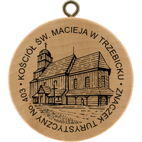 Turistická známka č. 403 - Kościół św. Macieja w Trzebicku