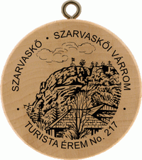 Turistická známka č. 217 - SZARVASKŐ - SZARVASKŐI VÁRROM