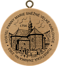 Turistická známka č. 2363 - Kostel Panny Marie Sněžné Velké Karlovice