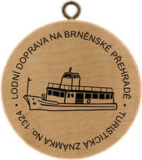 Turistická známka č. 1324 - Lodní doprava na Brněnské přehradě
