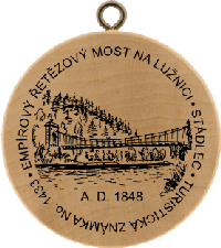 Turistická známka č. 1433 - Empírový řetězový most na Lužnici