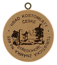 Turistická známka č. 485 - Hrad Kostomlaty