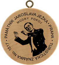 Turistická známka č. 1517 - Památník Jaroslava Ježka (Modrý pokoj), Kaprova 10, Praha 1