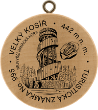 Turistická známka č. 995 - Velký Kosíř 442 m.n.m.