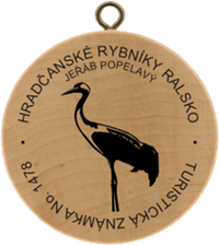 Turistická známka č. 1478 - Hradčanské rybníky - Jeřáb Popelavý