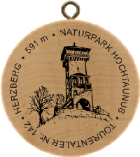 Turistická známka č. 142 - HERZBERG . 591 m . NATURPARK HOCHTAUNUS