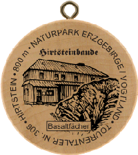 Turistická známka č. 306 - HIRTSTEIN . 890 m . NATURPARK ERZGEBIRGE - VOGTLAND