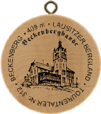 Turistická známka č. 312 - BECKENBERG . 409 m . LAUSITZER BERGLAND