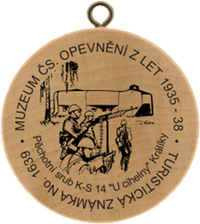 Turistická známka č. 1639 - Muzeum čs. opevnění z let 1935-38 Pěchotní srub K-S 14 "U cihelny" Králíky