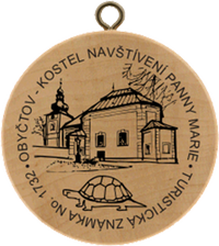 Turistická známka č. 1732 - Obyčtov - Kostel Navštívení Panny Marie