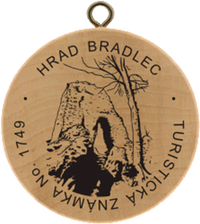 Turistická známka č. 1749 - Hrad Bradlec
