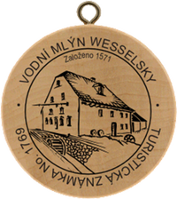 Turistická známka č. 1769 - Vodní mlýn Wesselsky