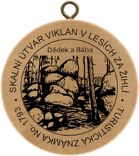 Turistická známka č. 1793 - Skalní útvar Viklan v lesích za Žihlí