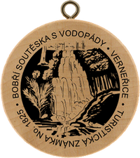 Turistická známka č. 1825 - Bobří soutěska s vodopády, Verneřice