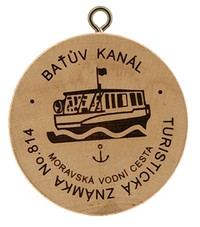Turistická známka č. 814 - Baťův kanál