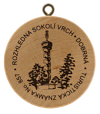Turistická známka č. 857 - Sokolí vrch - Dobrná