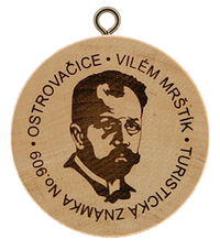 Turistická známka č. 909 - Ostrovačice Vilém Mrštík