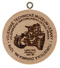 Turistická známka č. 1278 - Vojenské muzeum Lešany