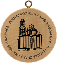 Turistická známka č. 1398 - Mařenice, kostel Máří Magdalény - poutní místo