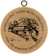 Turistická známka č. 1643 - Středověký vodní mlýn Hoslovice