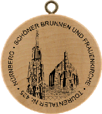 Turistická známka č. 425 - NÜRNBERG, SCHÖNER BRUNNEN UND FRAUENKIRCHE