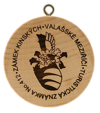 Turistická známka č. 412 - Zámek Kinských Valašské Meziříčí