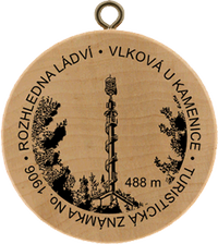 Turistická známka č. 1906 - Rozhledna Ládví - Vlková u Kamenice