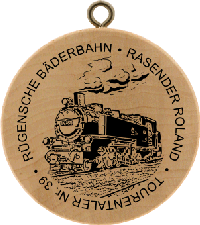Turistická známka č. 39 - RÜGENSCHE BÄDERBAHN . RASENDER ROLAND