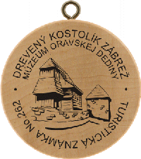 Turistická známka č. 262 - Drevený kostolík Zábrež
