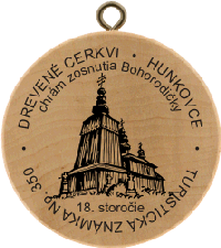 Turistická známka č. 350 - Drevené cerkvi - Hunkovce