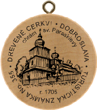 Turistická známka č. 355 - Drevené kostolíky - Dobroslava