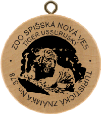 Turistická známka č. 378 - ZOO SPIŠSKÁ NOVÁ VES TIGER USSURIJSKÝ