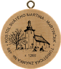 Turistická známka č. 489 - KOSTOL SVÄTÉHO MARTINA - MARTINČEK