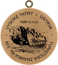 Turistická známka č. 539 - Vysoké Tatry-Ostrva 1984m n.m.