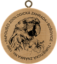 Turistická známka č. 1990 - Papouščí zoologická zahrada, Bošovice