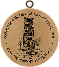 Turistická známka č. 1992 - Rozhledna Bořetice nad Kraví horou