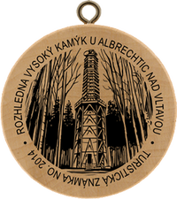 Turistická známka č. 2014 - Rozhledna Vysoký Kamýk u Albrechtic nad Vltavou