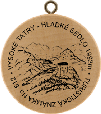 Turistická známka č. 612 - Vysoké Tatry-Hladké sedlo 1993m